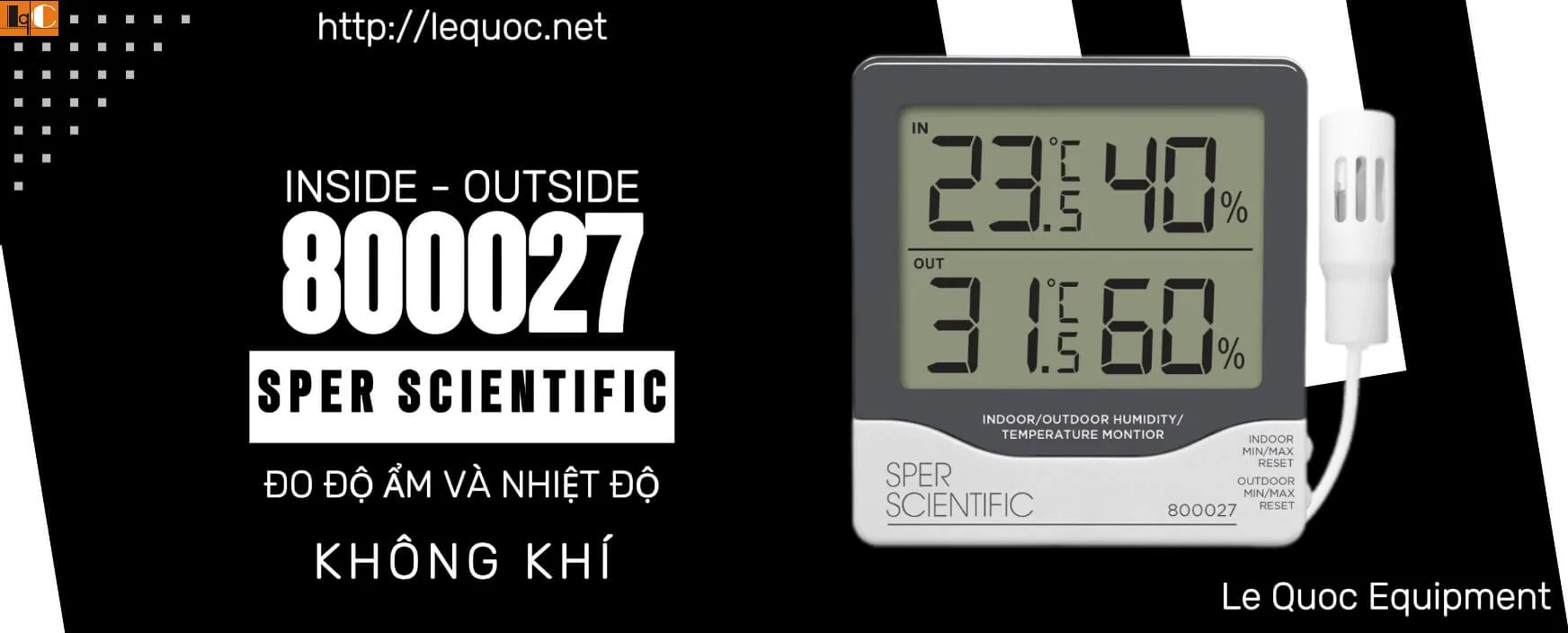 Đồng hồ đo nhiệt độ và độ ẩm 800027 - Sper Scientific - Giải pháp đo không khí tối ưu