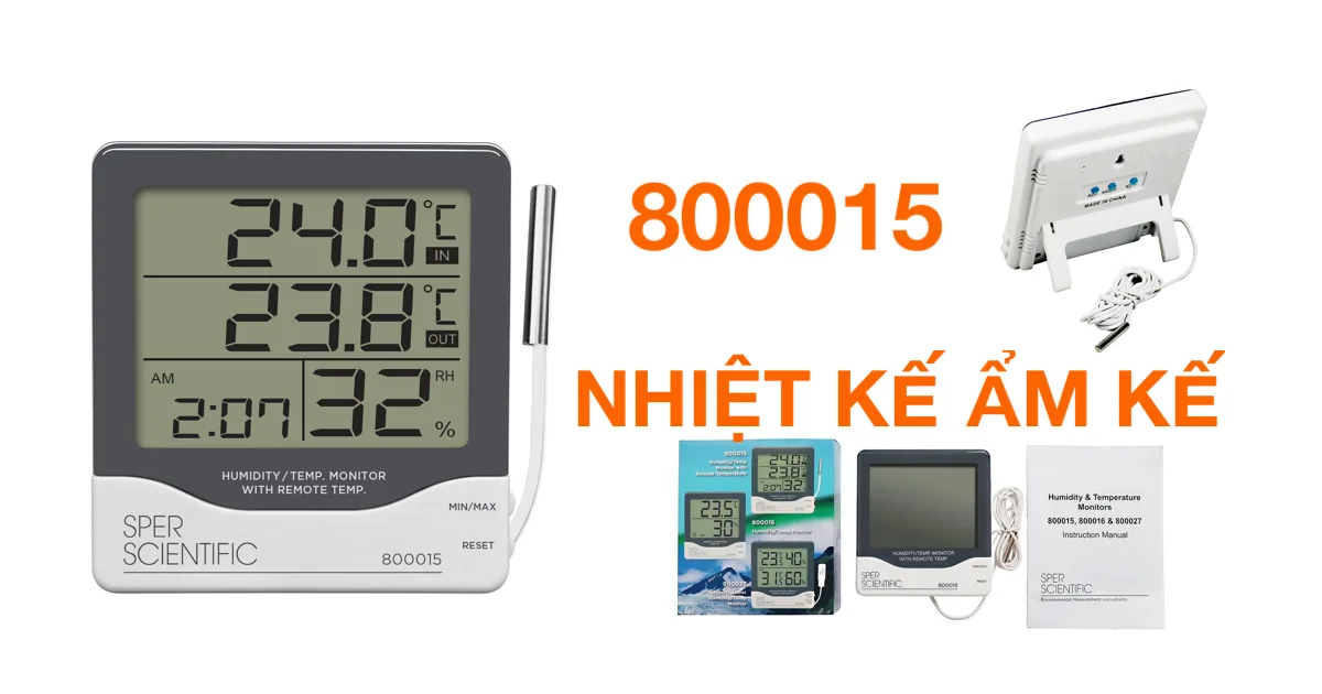 Nhiệt ẩm kế 800015 Sper Scientific: Theo dõi nhiệt độ đa điểm chuẩn xác